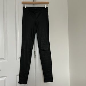 Theory High-Waist Legging in Black Leather Size 4